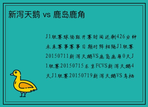 新泻天鹅 vs 鹿岛鹿角